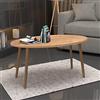 [en.casa] Tavolino Basso da caffè (AxLxP) 41 x 90 x 50 cm Tavolino da Salotto con Gambe in Legno e Piano Ovale - color Legno