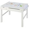 COSTWAY Tavolo da Gioco per Bambini in Legno con Piano Reversibile, Tavolo Multiattività Bambini 2 in 1, Porta Rotolo di Carta da Disegno, per Camera da Letto, Soggiorno (Bianco)