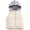 Panegy Bambini senza maniche Piumino Inverno Caldo Leggero Gilet Imbottito Ragazzi Ragazze Cerniera Cappotto Scaldacorpo Bianco 10-11 Anni