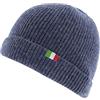 Patriia Berretto in 100% Lana Merino con la Bandiera Italiana. Produzione Artigianale. Realizzato a Mano. Berretto Uomo. Berretto Donna. Berretto di Lana a Maglia. (Beige)