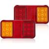 SPARKMOTO Luci posteriori a LED rettangolari per rimorchio, 12/24 V, omologate, compatibili con trattore e camion