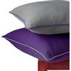 Encasa XO Encasa Homes Federe per Cuscini Bicolore 2 Pezzi - Grigio+viola - 40x40 cm Federe Moderne in Tela di Cotone Tinta Unita per Divano Letto e Decorazione della Casa - Solo Fodere
