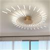 RRBEST Plafoniera LED Soffitto, Plafoniera Lampada Da Salotto Moderna, Acrilico Lampadario LED Soffitto per Soggiorno Camera Da Letto Cucina Ufficio, Luce Neutra (42 teste, oro)