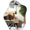 Muzilife Specchio asimmetrico da appendere, grande specchio da parete senza cornice con retro in MDF da 58x70 cm, specchio da tavolo irregolare per soggiorno, camera da letto, bagno, corridoio