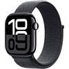 APPLE Watch Series 10 GPS + Cellular 42mm in alluminio color Jet Black con cinturino Sport Loop inchiostro