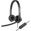 Logitech Business Logitech H570e Cuffie Cablate, Cuffie Mono con Microfono Cancellazione di Rumore, USB, Controlli ‎in Linea con Pulsante Disattiva Audio, Indicatore LED, Compatibili Con PC/Mac/Laptop - Nero