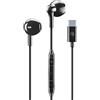 Music Sound | AURICOLARI Capsula | Auricolari con Filo e Microfono - Compatibilità Usb-C - Colore Nero