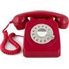 GPO 746 Rotary Telefono Fisso Retro Anni 70, Telefono Classico con Interruttore per Suoneria, Suoneria a Campanello Originale, per Casa e Hotel, Rosso, 16 x 21.5 x 14.5 cm, Confezione da 1