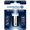 EverActive - Batterie alcaline Pro da 9 V, blocco 6LR61 6F22, alte prestazioni, durata 5 anni, 1 blister