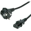 VALUE - Cavo di rete, presa IEC dritta, con spina con contatto di protezione e presa C13, 0,6 m, colore: Nero