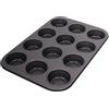 Dr. Oetker Dr.Oetker -Stampo Muffin 12 Impronte Ø 7 cm, Tradition, Rivestimento Antiaderente (Colore: Nero), quantità: 1 Pezzo, Tin