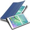 Cadorabo Custodia Tablet per Samsung Galaxy Tab S2 9.7 SM-T815N/T813N/T819N in Blu Scuro Jersey - Copertura Protettiva Molto Sottile di Similpelle in Stile Libro con Auto Wake Up e Funzione Stand