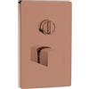 AQUASANIT Rubinetto per doccia getto laminare cristallino ad incasso monocomando Coral rame lucido AQUASANIT