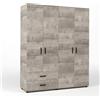 DecHome Armadio 4 Ante con 2 Cassetti 160x52x205 cm colore Rovere Plat. - GRK740K355
