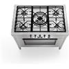 Alpes C100-F90/1 LIBERI IN CUCINA, Elemento Cottura, Acciaio Inox, largo 100cm, profondo 65cm, alto 90/95cm, 5 fuochi a gas, griglie in ghisa, comandi frontali, fuoco centrale con bruciatore a tripla corona Dual, F900
