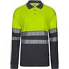 VELILLA 305525 Polo ad Alta visibilità in Cotone, Grigio e Giallo Fluoro, L Unisex-Adulto
