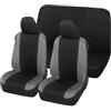 Auto Accessori Lupex Coprisedili Auto Compatibili con Seicento 600, Tessuto Policotone, Anteriori e Posteriori (Nero - Grigio Scuro)