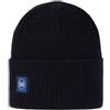 Buff Crossknit beanie, Solid black