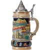 HAUCOZE Amoy-Art Boccale di Birra Tedeschi Germania Città Vichingo Beer Stein Mug con Coperchio per Compleanno Regalo Uomini Padre Marito 0.6 Liter
