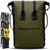 Nordlight Sacchetto Impermeabile Nordlight 35l Roll Top Verde Oliva per Sport Acquatici, Bicicletta, Corriere, Trekking, Pesca