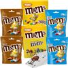 Eurocali M&M's Chocolate Confetti al Cioccolato 2 Buste da 200g + Peanut Arachidi Ricoperte di Cioccolato 2 Buste da 200g + Crispy Praline Riso Soffiato al Cioccolato 2 Buste da 170g + Mazzo di Carte da Gioco