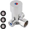 Ouitble Valvola miscelatrice termostatica G1/2 Valvola miscelatrice acqua calda fredda Miscelatore termostatico Controllo della temperatura per rubinetto automatico