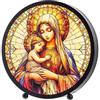 DRW Lampada in vetro tipo mosaico della vergine con bambino 19x10x19 cm