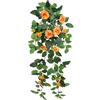 Flair Flower Ciondolo a forma di rosa artificiale, 74 cm, arco di rose, fiore, ghirlanda di rose, fiore, decorazione romantica, decorazione per matrimoni, fiori sospesi, piante, arancione