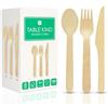 Talking Tables Table Kind 150 x Set di posate in legno biodegradabili, coltelli, forchette, cucchiai, compleanno, Natale, campeggio, picnic o barbecue, catering, utensili 17 cm