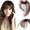 FFWTPY Extension Capelli Veri Clip con Frangia Frontale Estensioni in Air Bangs Fringe Capelli Sintetici Naturale Capelli Senza Cuciture Parrucca per Donne Ragazze (Marrone scuro 2/33#)