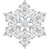 KristLand Spilla Fiocco di Neve Donna Zirconi Completamente Tempestata Placcata Rodio Elegante Regalo Natale Matrimonio Compleanno