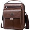 Vologle Borsa a tracolla da uomo in pelle PU, borsa messenger per business, crossbody, casual, da viaggio, per sport, per uomini, lavoro, shopping, viaggi, caffè
