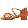 AOQUNFS Scarpe da Ballo Latino Americano Donna&Bambina Tacco Basso Ragazze Scarpe da Ballo per Salsa Tango Bachata Pratica,WZSP234-3.5,Marrone,EU 37