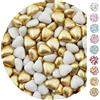 EinsSein 1kg Confetti di Cuore al cioccolato Mix piccolo oro bianco lucido | confetti mandorla matrimonio laurea cioccolato nascita bimbo colorati bambina cuoricini | confettata kit communione