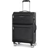 Bugatti Set di valigie morbide, 3 pezzi, trolley da viaggio in poliestere robusto di alta qualità, per uomo e donna, 4 ruote doppie e lucchetto TSA, serie Go Light Soft, Nero , Koffer M (67 cm),