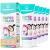 happybrush® Dentifricio vegan SuperBanana per bambini con gusto di menta e banana - Dentifricio per bambini senza microplastiche - Formato maxi (5 x 75ml)