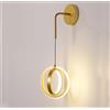 XINYASEE Applique da parete standard, lampada da parete moderna decorativa per soggiorno camera da letto sala da pranzo cucina bagno, nero (Oro)