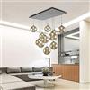 ANram Lampadario vintage a 11 luci Sfere di vetro per sala da pranzo Lampade a sospensione Plafoniera moderna e minimalista per soggiorno Lampadario duplex di grandi dimensioni 40X80 cm (Colore :