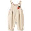 Happy Cherry Salopette Bambini Bimba in Velluto a Coste Tuta Pantaloni Bambini Unisex con Bottoni Bretelle Comodo Cotone Pagliaccetto Senza Maniche Vintage Retro Beige 24 Mesi