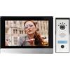Miratic Kit Videocitofono Monofamiliare 4 Fili 7 Touch Screen Full HD Videocitofono Smart Colore Nero-Argento Progettato per il Montaggio in Superficie