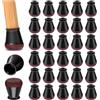 PISAO 32 Pezzi Gommini per Sedie Rotondi, Feltrini per Sedie Nero Silicone Con feltrini, Protezioni per le gambe delle sedie in per pavimenti in legno（Fit: 14-20mm)