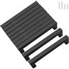 KEWUZY 10 maniglie per mobili da cucina, colore: nero, interasse 128 mm, in acciaio inossidabile, maniglia mobile con 40 viti, per armadi da polso, porta cucina, da cucina, da polso