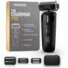 Manscaped Refining The Gentleman MANSCAPED® The Chairman™ PRO Rasoio a lamina per uomo - Due testine intercambiabili, rifinitore a lamina e barba corta SkinSafe® a quattro lame, ricarica compatibile con USB-C e wireless
