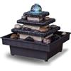 Zen Light Fontana interna Cascata Scala Tempio Luce Colorata, Decorazione d'interni Zen Rilassante Soggiorno, Camera da letto, Ufficio, Fontana da Tavolo Decorativa, Idea Regalo, H 18x20x18 cm - Eka Zen'Light