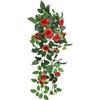 Flair Flower Ciondolo a forma di rosa artificiale, 74 cm, arco di rose, fiore, ghirlanda di rose artificiali, fiore, decorazione romantica, decorazione per matrimoni, fiori sospesi, piante, rosso