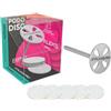 STALEKS PRO Base pododisco M 20 mm con 5 ricariche grana 180. Acciaio inossidabile. Disco pedicure. Canna lunga.