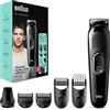 Braun Kit 6 in 1 All-in-One Series 3, kit per la toelettatura maschile con regolabarba, tagliacapelli e tagliacapelli di precisione con lame affilate a vita, 5 accessori, regali per uomo, spina UK a 2
