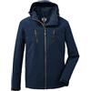killtec Kow 163 Mn Sftshll Jckt Giacca Softshell Impermeabile Antipioggia Giubbotto con Cappuccio Rimovibile, Blu Scuro, XL Uomo