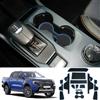 Coleya Tappetini Antiscivolo Compatibile con Ford Ranger T9 2023 2024 (Freno Elettronico), Ford Ranger Tappetini in Gomma per Console Centrale, Portabicchieri, Cuciture Porta, Braccioli (Blu)