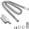 JNNJ Kit di Tubo Del Riscaldamento di Parcheggio con Silenziatore e Morsetti Universale, Silenziatore Del Riscaldatore Del Parcheggio Dell'auto, Acciaio Inossidabile Riscaldatore Diesel Auto